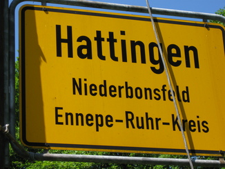 Ortsschild Hattingen-Niederbonsfeld